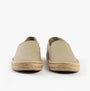 Calvin Klein ESPADRILLE Mens Canvas Shoes Weathered Teak front view showcasing slip-on design and natural jute sole.
