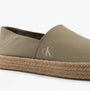 Calvin Klein ESPADRILLE Mens Canvas Shoes Weathered Teak side view showing canvas upper and espadrille sole design.