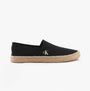 Calvin Klein ESPADRILLE Mens Canvas Shoes Ck Black side view featuring black canvas upper and espadrille sole.