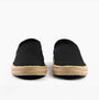 Calvin Klein ESPADRILLE Mens Canvas Shoes Ck Black front view showcasing black canvas upper and flat jute sole.