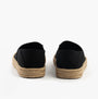 Calvin Klein ESPADRILLE Mens Canvas Shoes Ck Black, rear view of black canvas espadrille shoes with jute sole.