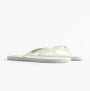 Calvin Klein BEACH SANDAL TRANSPA Mens Sandals Bright White/Black side view featuring comfortable TPR upper and flat sole.