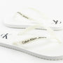 Calvin Klein BEACH SANDAL TRANSPA Mens Sandals Bright White/Black top view showing stylish design and brand logo.