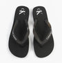 Calvin Klein BEACH SANDAL TRANSPA Mens Sandals Black/Bright White top view showcasing the stylish black design and logo.