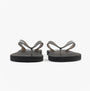 Calvin Klein BEACH SANDAL TRANSPA Mens Sandals Black/Bright White back view showing the flat sole and stylish strap design.