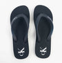 Calvin Klein BEACH SANDAL TRANSPA Mens Sandals Calvin Navy/Bright White top view showing navy sandals with white logo.