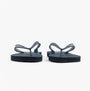 Calvin Klein BEACH SANDAL TRANSPA Mens Sandals Calvin Navy/Bright White back view showing straps and flat sole.