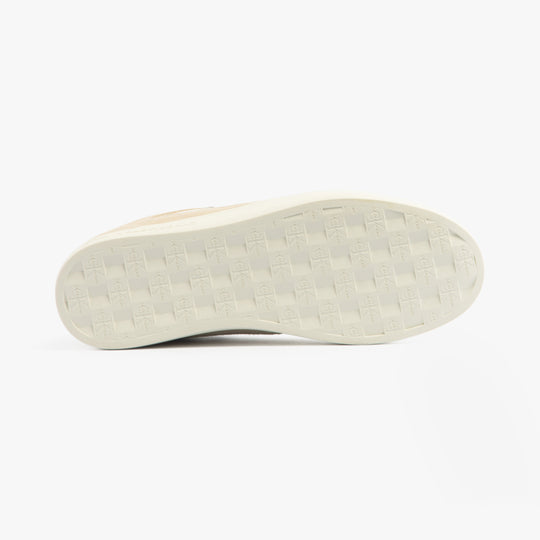 Calvin Klein CLASSIC CUPSOLE Womens Trainers Bright White/Travertine/W Pink bottom view showing rubber sole texture.