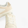 Calvin Klein CLASSIC CUPSOLE Womens Trainers Bright White/Travertine/W Pink side view detail of the trainers.