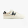 Calvin Klein CLASSIC CUPSOLE Womens Trainers Bright White/Black side view showcasing leather and suede upper.