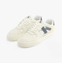 Calvin Klein CLASSIC CUPSOLE Womens Trainers Bright White/Black side view showcasing leather-suede upper and lace-up design.