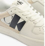 Calvin Klein CLASSIC CUPSOLE Womens Trainers Bright White/Black close-up detail view showcasing logo design and laces.