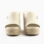 Calvin Klein WEDGE ROPE Womens Sandals Turtle Dove back view showcasing wedge heel and canvas upper.