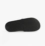 Calvin Klein MONOGRAM Womens Slides Triple Black bottom view showing textured sole design.