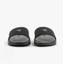 Calvin Klein MONOGRAM Womens Slides Triple Black front view showing comfortable slip-on design and logo detail.