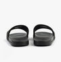 Calvin Klein MONOGRAM Womens Slides Triple Black rear view highlighting lightweight comfort and slip-on design.