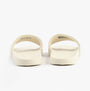 Calvin Klein MONOGRAM Womens Slides Turtle Dove rear view showcasing the slip-on design and flat sole.
