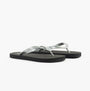 Calvin Klein BEACH SANDAL MONOLOG Womens Sandals Black/Silver side view showcasing the sleek design and comfortable fit.