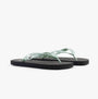 Calvin Klein BEACH SANDAL MONOLOG Womens Sandals Black/Cloud Blue side view showcasing mint green straps and black sole.