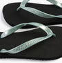 Calvin Klein BEACH SANDAL MONOLOG Womens Sandals Black/Cloud Blue top view showing straps and sole detail.