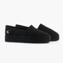 Calvin Klein FLATFORM Espadrille Womens Canvas & Plimsolls Triple Black side view showing slip-on design and platform sole.