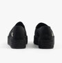 Calvin Klein FLATFORM Espadrille Womens Canvas & Plimsolls Triple Black rear view with platform detail and logo.