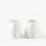 Calvin Klein VULC FLATFORM LOW Womens Trainers Triple Bright White back view showcasing sleek design and logo detail.