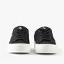 Calvin Klein VULC FLATFORM LOW Womens Trainers Black/Bright White front view showcasing lace-up design and round toe.