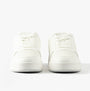 Calvin Klein BASKET CUPSOLE LOW Womens Trainers Bright White/Silver front view showcasing lace-up closure and round toe design.