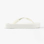 Calvin Klein BEACH SANDAL FLATFORM Womens Sandals Bright White/Black side view showing the flat platform and TPR upper.