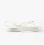 Calvin Klein BEACH SANDAL FLATFORM Womens Sandals Bright White/Black side view showcasing the flat platform design.