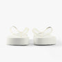 Calvin Klein BEACH SANDAL FLATFORM Womens Sandals Bright White/Black rear view showcasing platform heel and TPR upper.