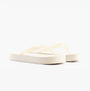 Calvin Klein BEACH SANDAL FLATFORM Womens Sandals Eggshell/Bright White side view of the sandals showing the platform heel.