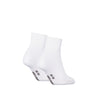 Calvin Klein 2 Pack Logo Trainer Womens Ankle Socks White side view showcasing the design and length of the socks.
