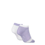 Calvin Klein 2 Pack Trainer Womens Ankle Socks Lilac/White side view showcasing lilac and white color contrast.