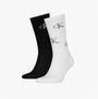 Calvin Klein 2 Pack Logo Trainer Mens Crew Socks White/Black side view featuring white and black color options.