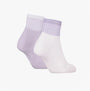 Calvin Klein 2 Pack Trainer Womens Ankle Socks Lilac/White side view showcasing the lilac and white colors of the socks.
