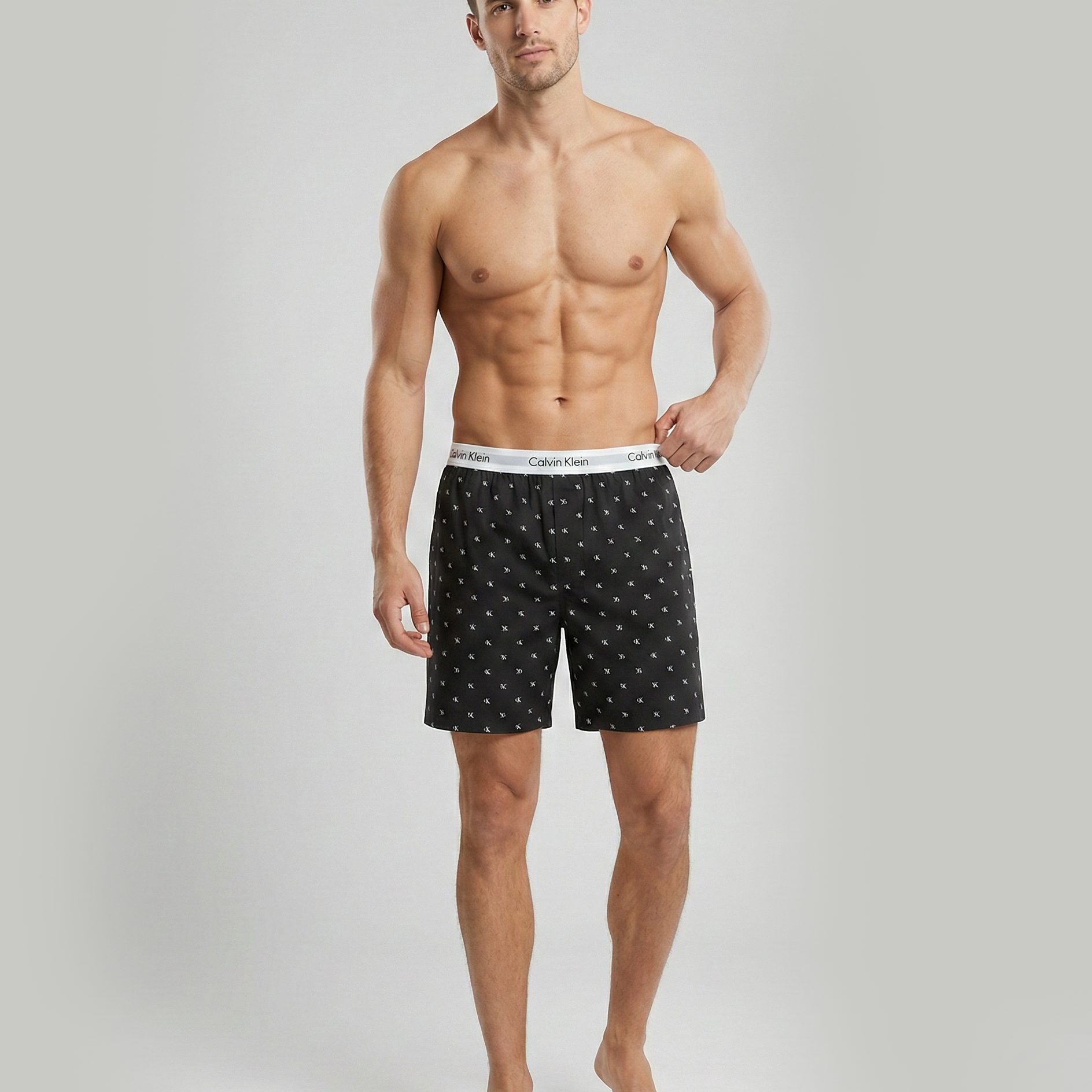 Calvin Klein SHAPE B Mens Shorts Diamond Logo Black