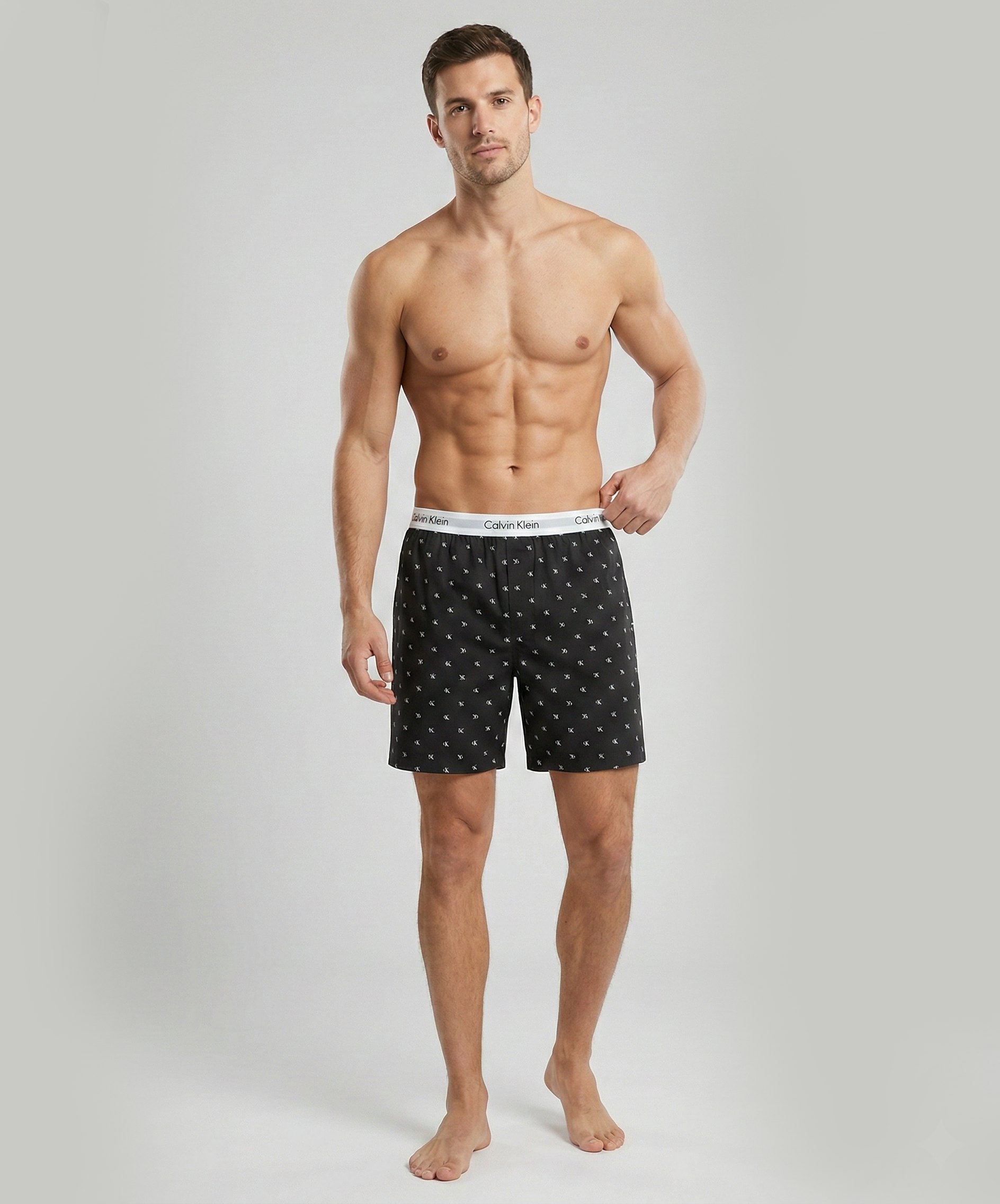 Calvin Klein SHAPE B Mens Shorts Diamond Logo Black