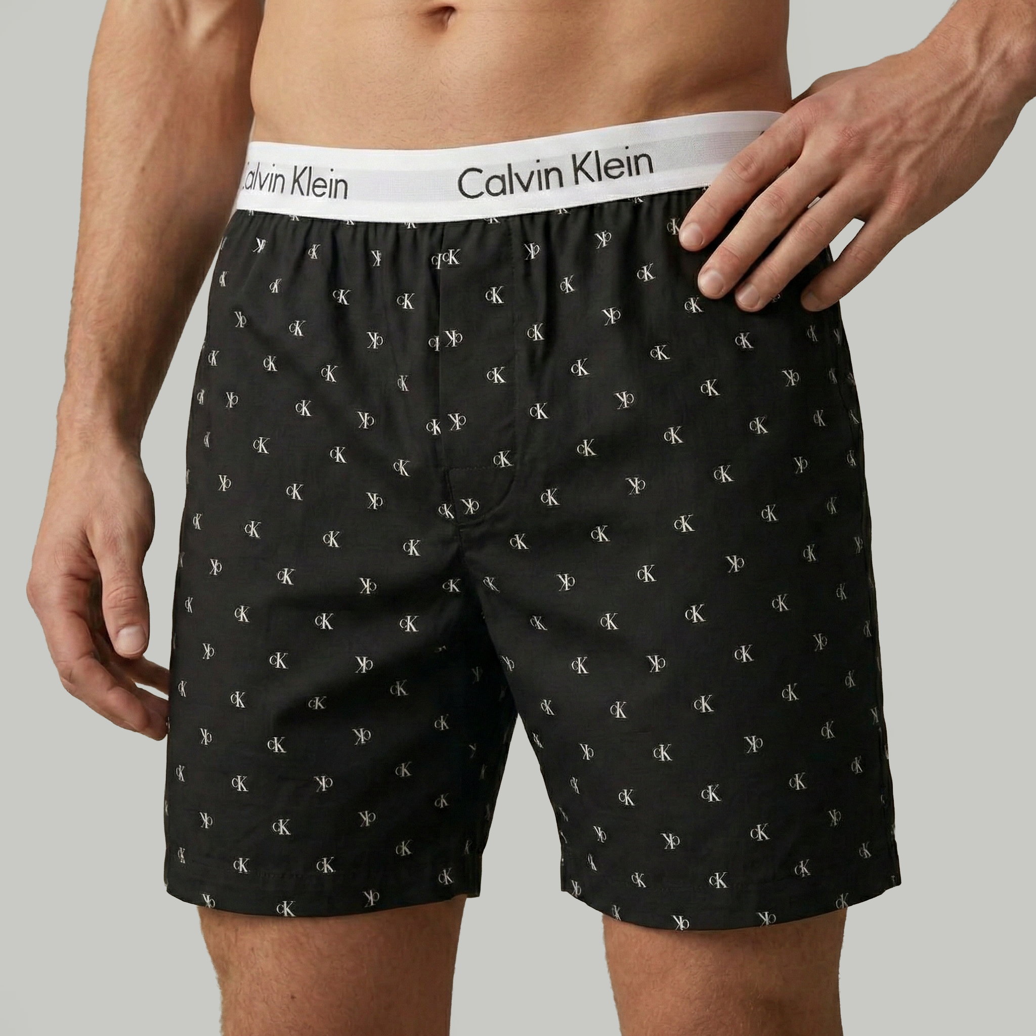 Calvin Klein SHAPE B Mens Shorts Diamond Logo Black