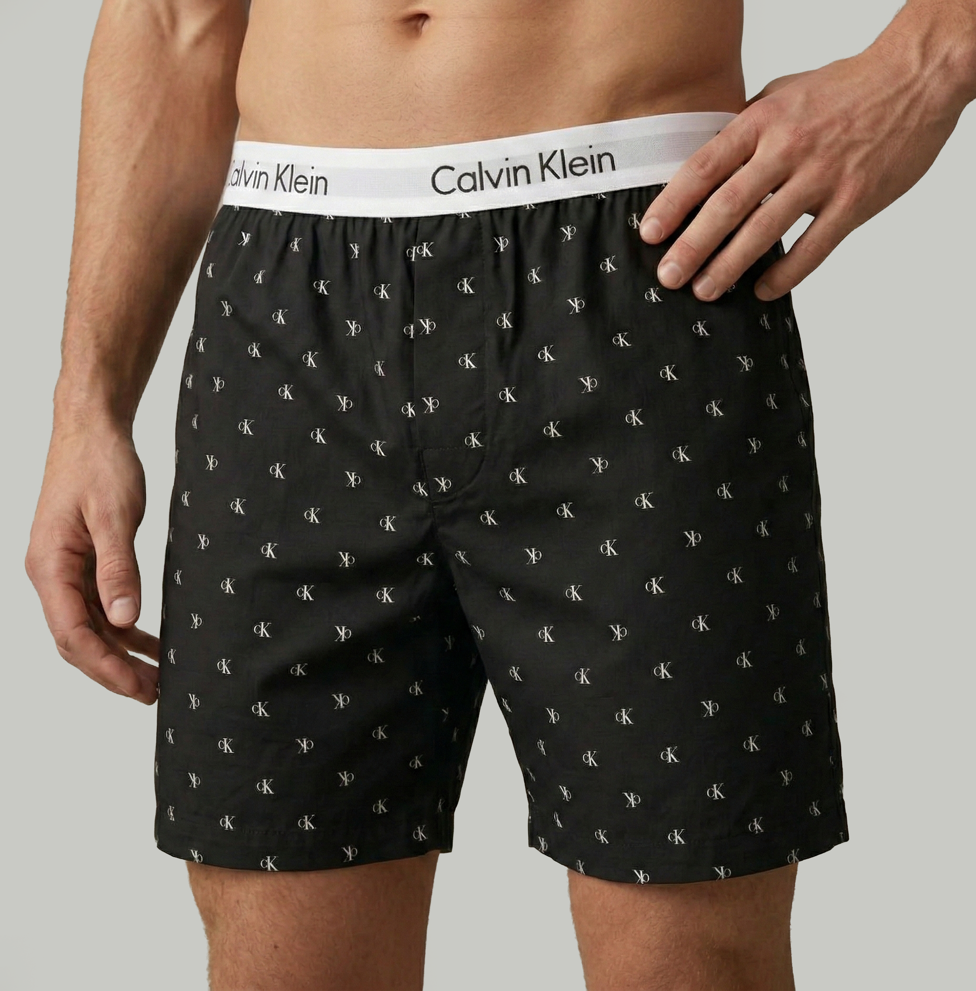 Calvin Klein SHAPE B Mens Shorts Diamond Logo Black
