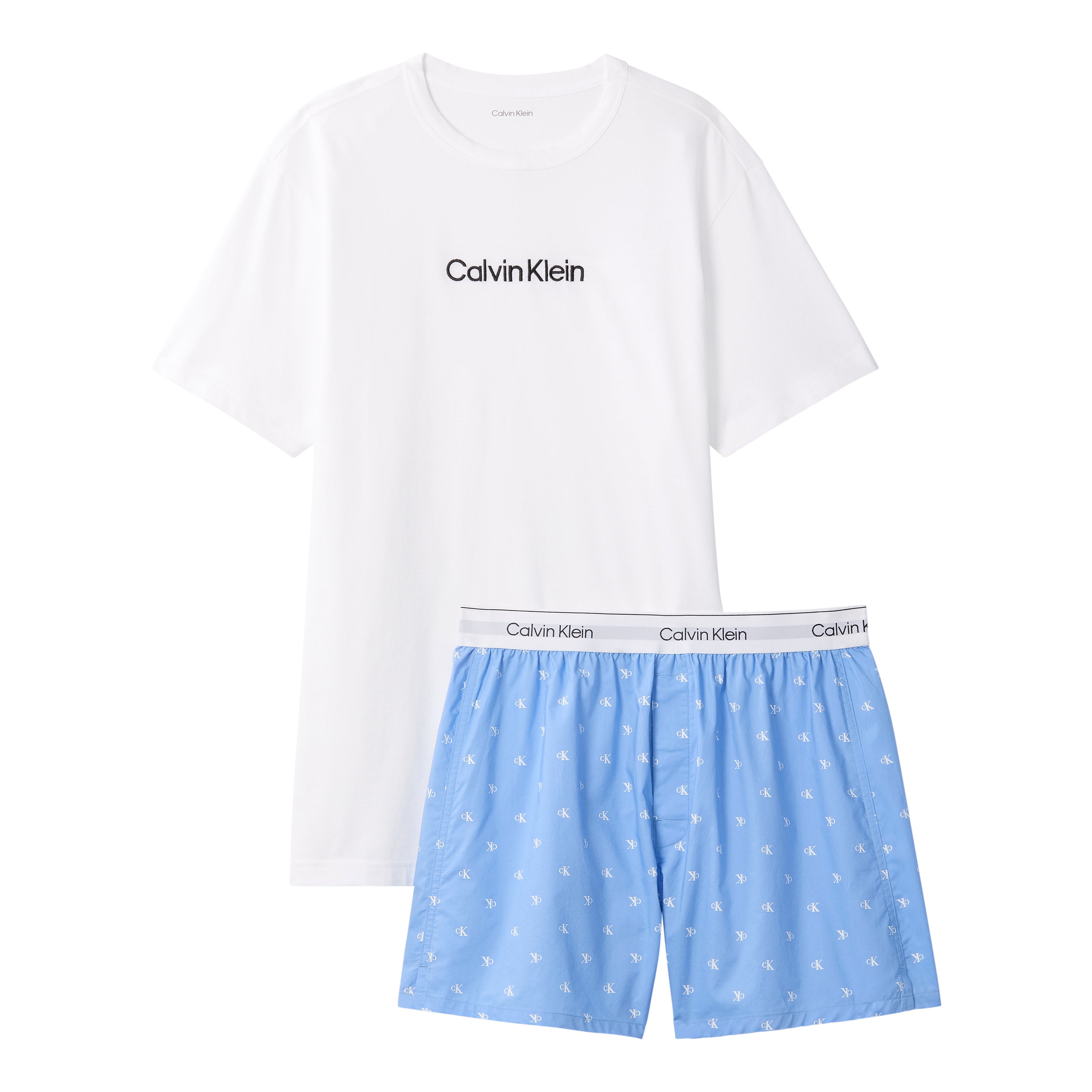 Calvin Klein S/S CREW POPLIN BOXERS Mens Boxer Shorts Multicoloured