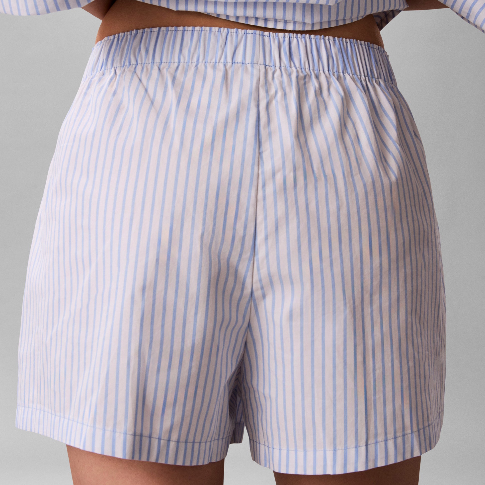 Calvin Klein COVERED WB POPLIN SHORT Womens Pyjama Bottoms Sera Stripe Blue Descent