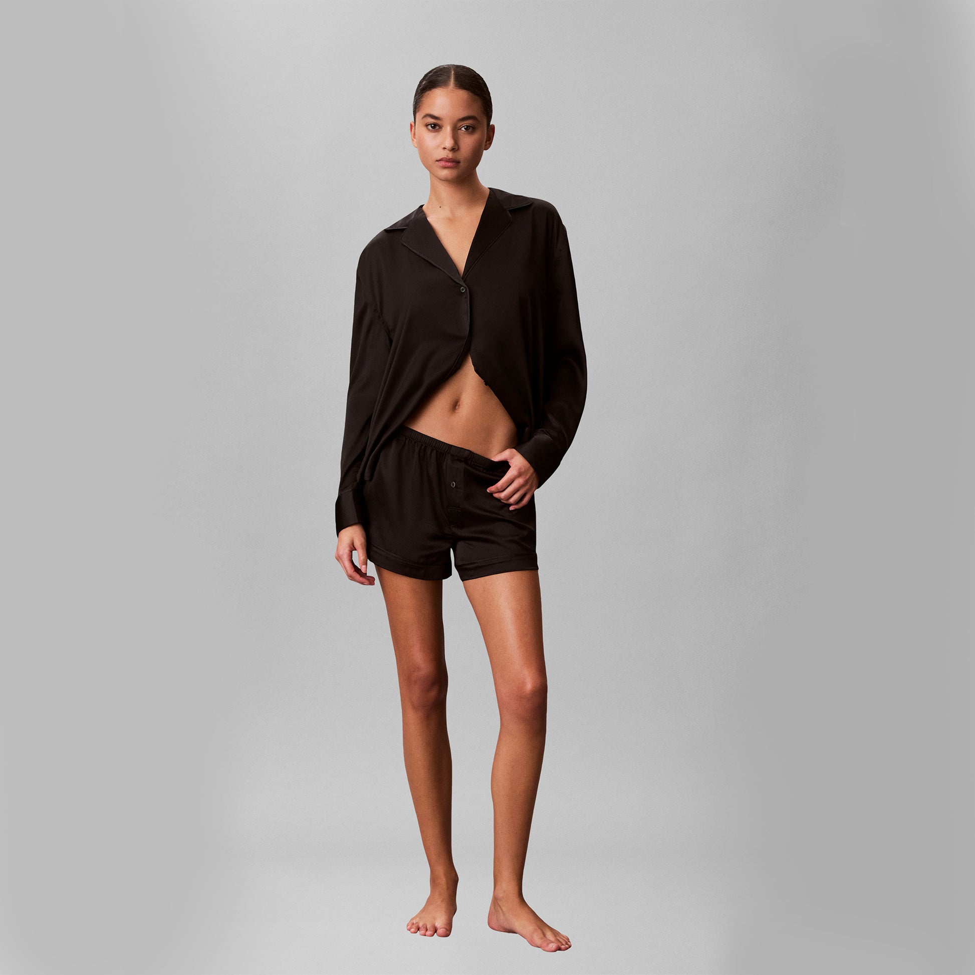 Calvin Klein SATIN SHORT Womens Shorts Black