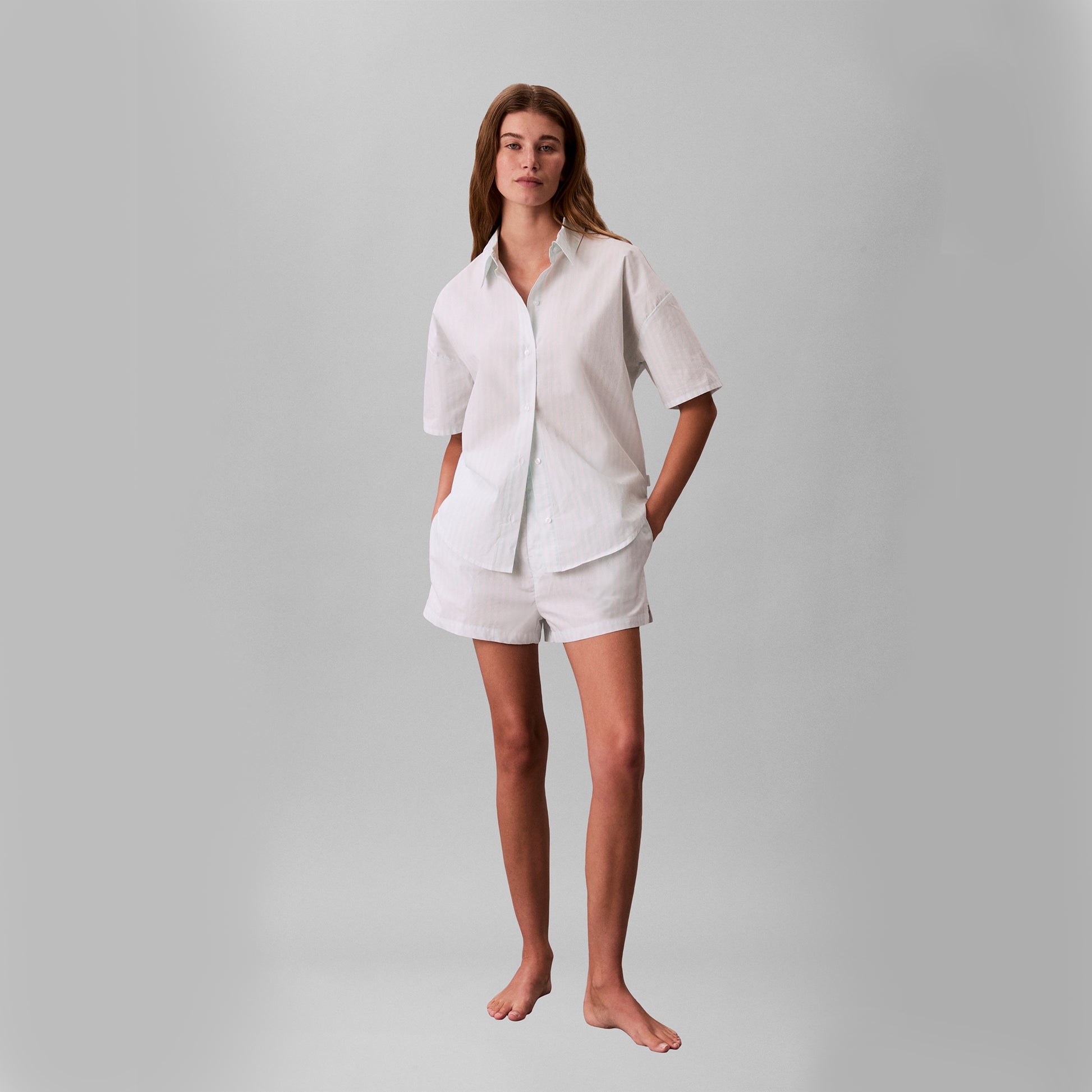 Calvin Klein S/S SHIRT SHORT SET Womens Pyjama Set Mint