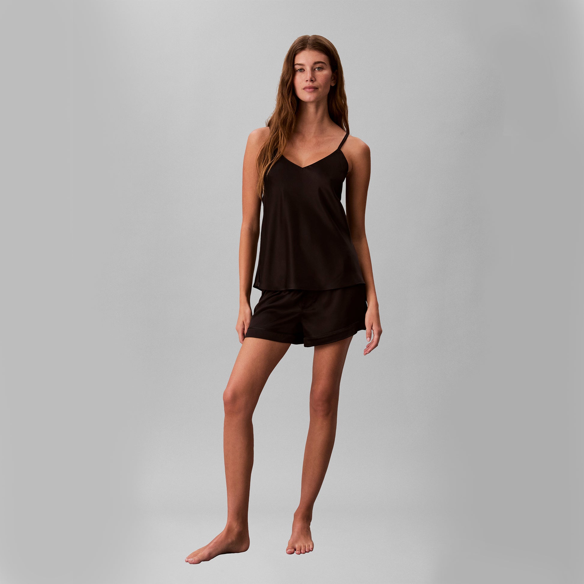Calvin Klein SATIN CAMI Womens Pyjama Top Black
