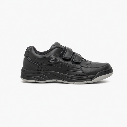 DEK ARIZONA Mens Leather Twin Touch Fastening Trainers Black