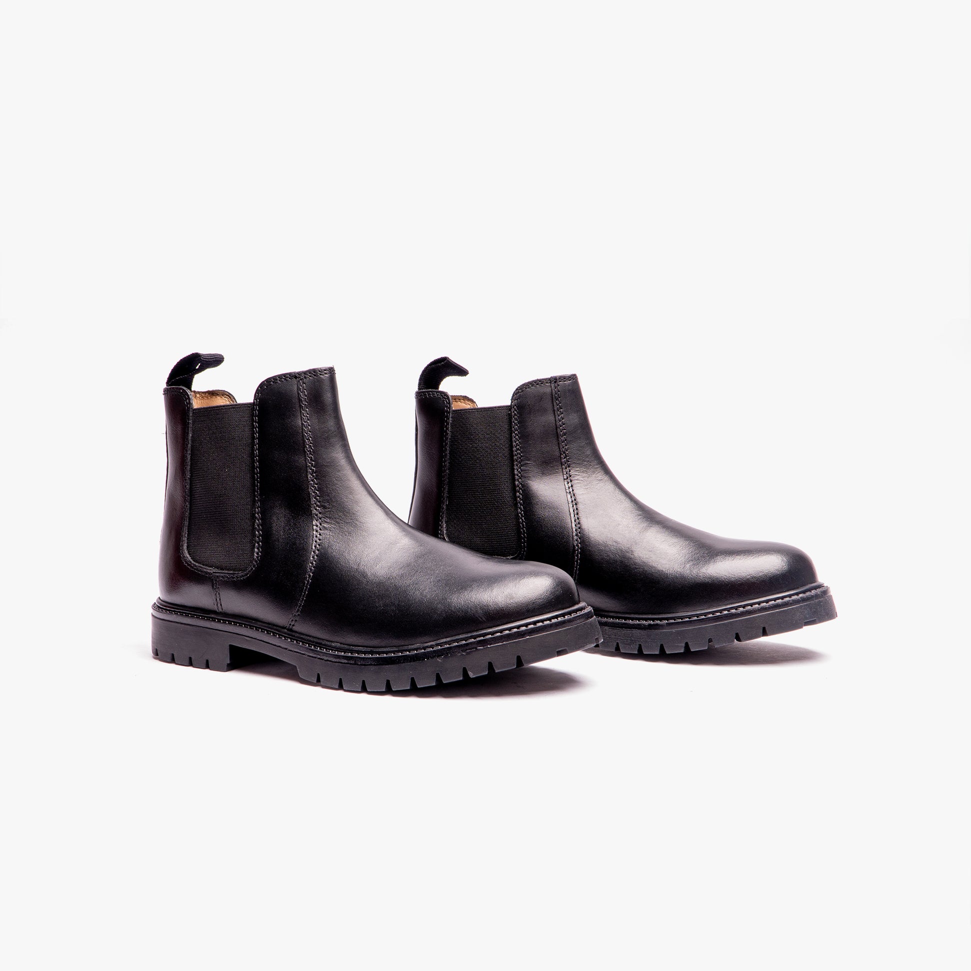 Roamers B525A Unisex Kids Leather Chelsea Boots Black