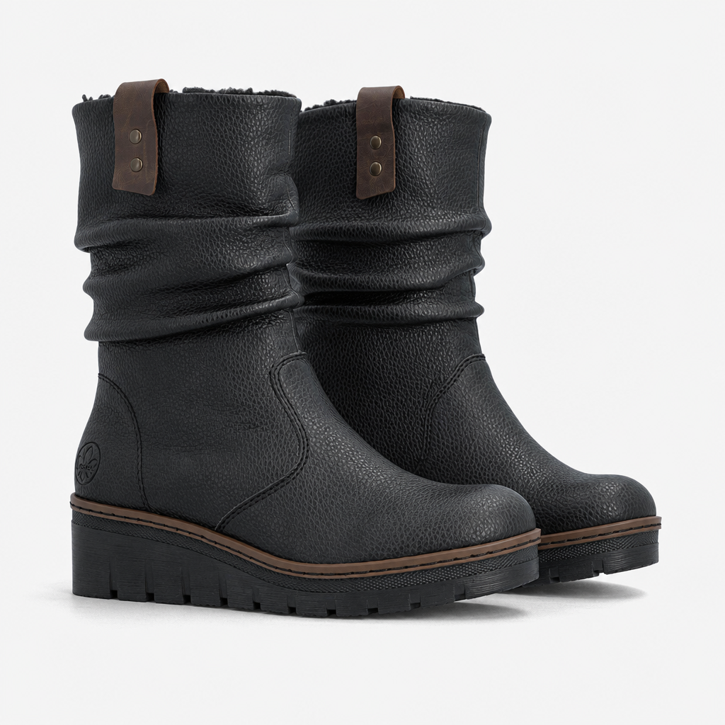 Rieker X9155 Womens Ankle Boots Black/Chestnut