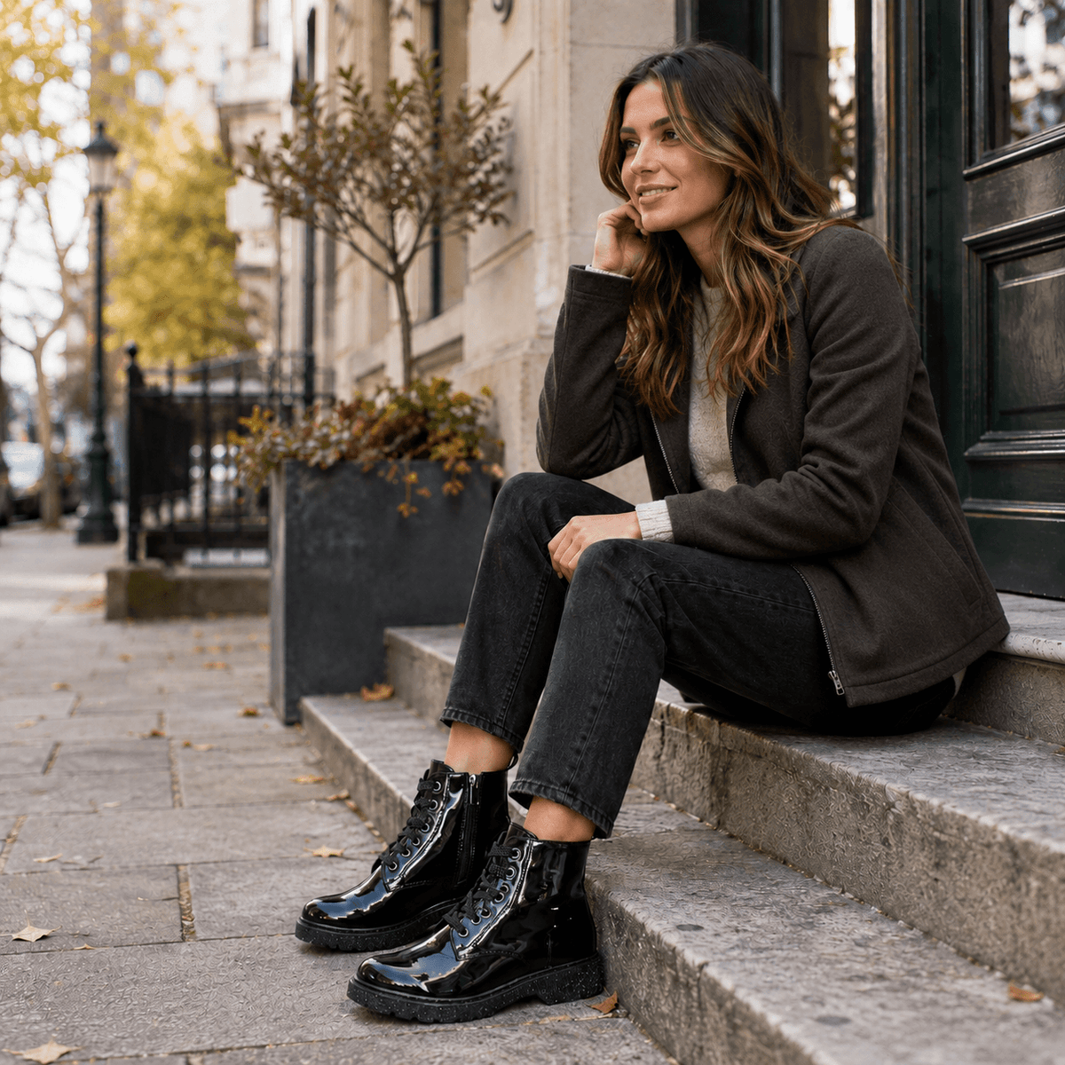 Cipriata HANNAH Girls Ankle Zip Up Boots Black